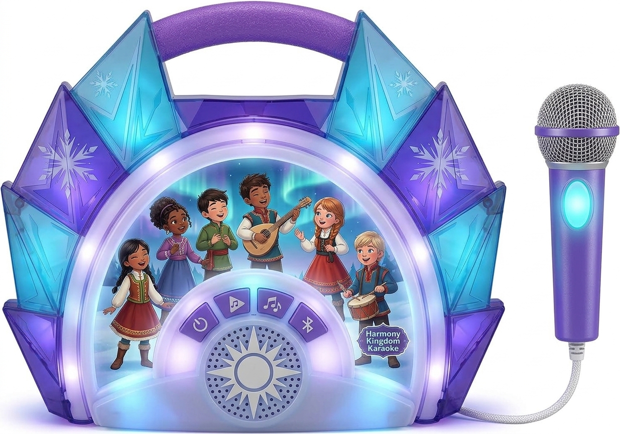 eKids Disney Frozen Karaoke Microphone with Bluetooth Speaker for Fans of Disney Toys
